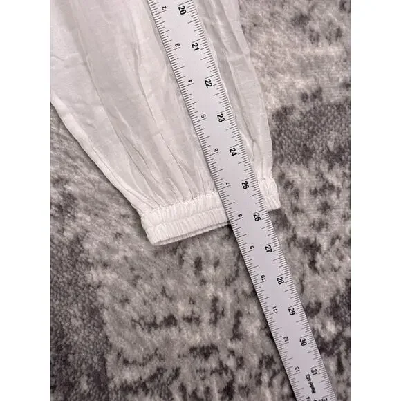 New Zadig Voltaire Top Medium Womens White Cotton Voile Cross Blouse Lightweight - Picture 5 of 9